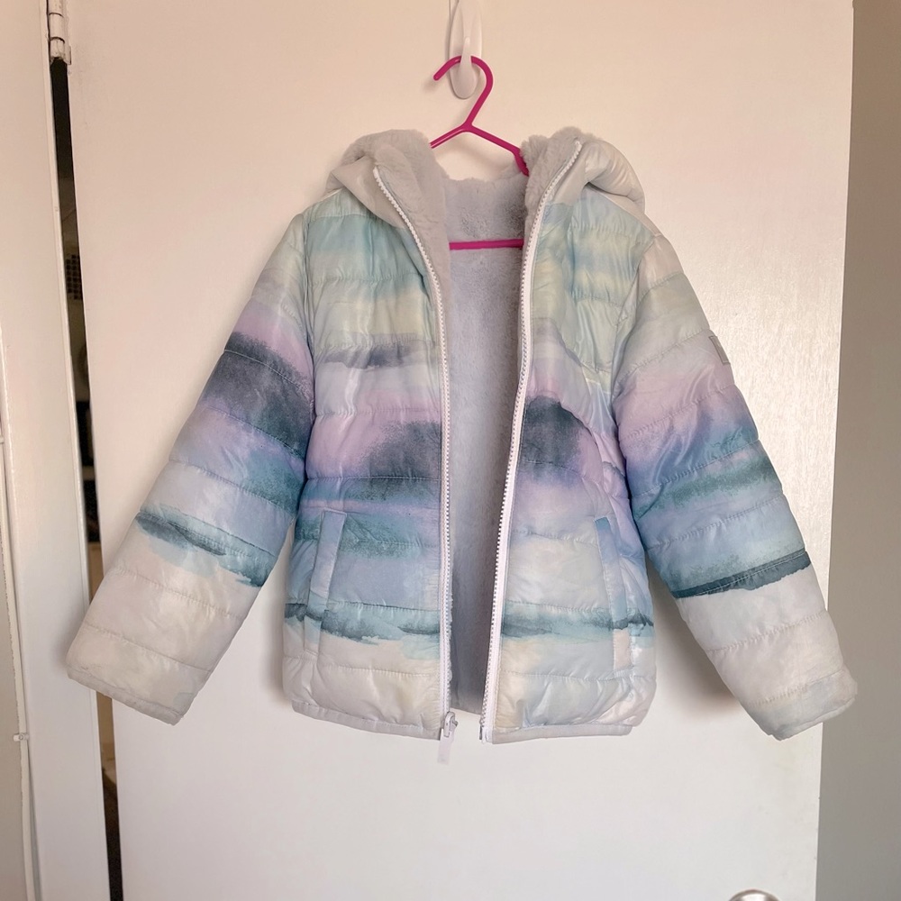 Abercrombie Kids Reversible Zip Toddler Puffer Coat - Size 5/6 - Picture 3 of 14